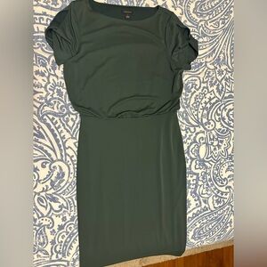 Ann Taylor Slit Sleeve Matte Jersey Sheath Dress - Depp Bottle Green Size S